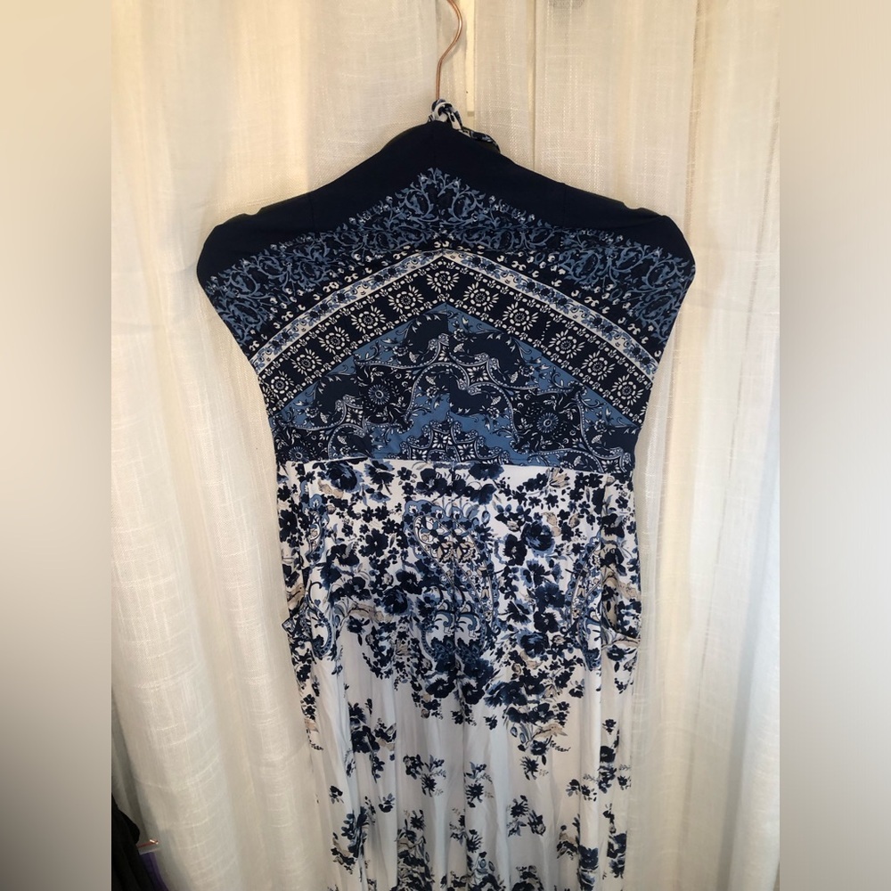 VENUS Blue and White Floral Jumpsuit 🦋💙🤍 M-L NWOT - Picture 6 of 11